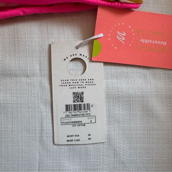 Maaji Girls' Standard Bikini Set Iceland Radiant Pink Reversible 4 - Picture 8 of 11